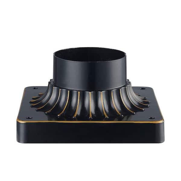 Bel Air Lighting Canby 5.5 in. Rubbed Oil Bronze Square Pier Mount Base for 3 inch Post Top Mounts