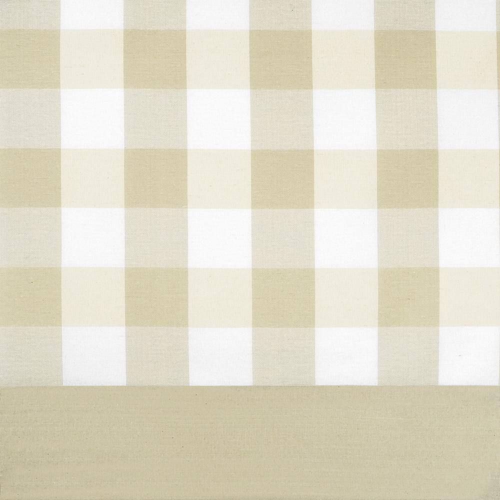 Tan Checkered Polyester Cotton Rod Pocket Valance