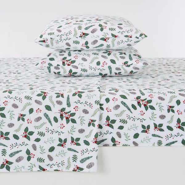 FRESHFOLDS 4-Piece Multi-Colored 100% Turkish Cotton Flannel King Winter Sheet Set