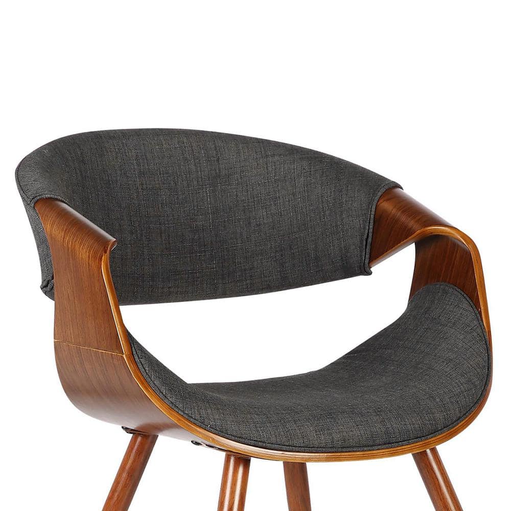 Charcoal Upholstered Faux Leather Mid-Century Modern Side Chair
