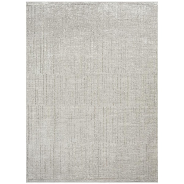 Nourison Santa Cruz Silver 9 ft. x 12 ft. Abstract Contemporary Area Rug