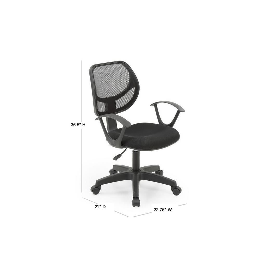 Black Mesh Swivel Task Chair with Adjustable Height