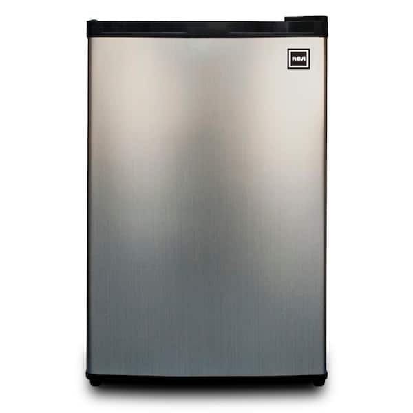  RCA RFR459 Compact Fridge with Freezer-Dual Adjustable  Thermostat-Reversible Door-Removable Glass Shelves-Ideal for  Bedroom/Dorm/Apartment/Office Cubic Feet-Platinum, 4.5 cu. ft, Stainless :  Appliances