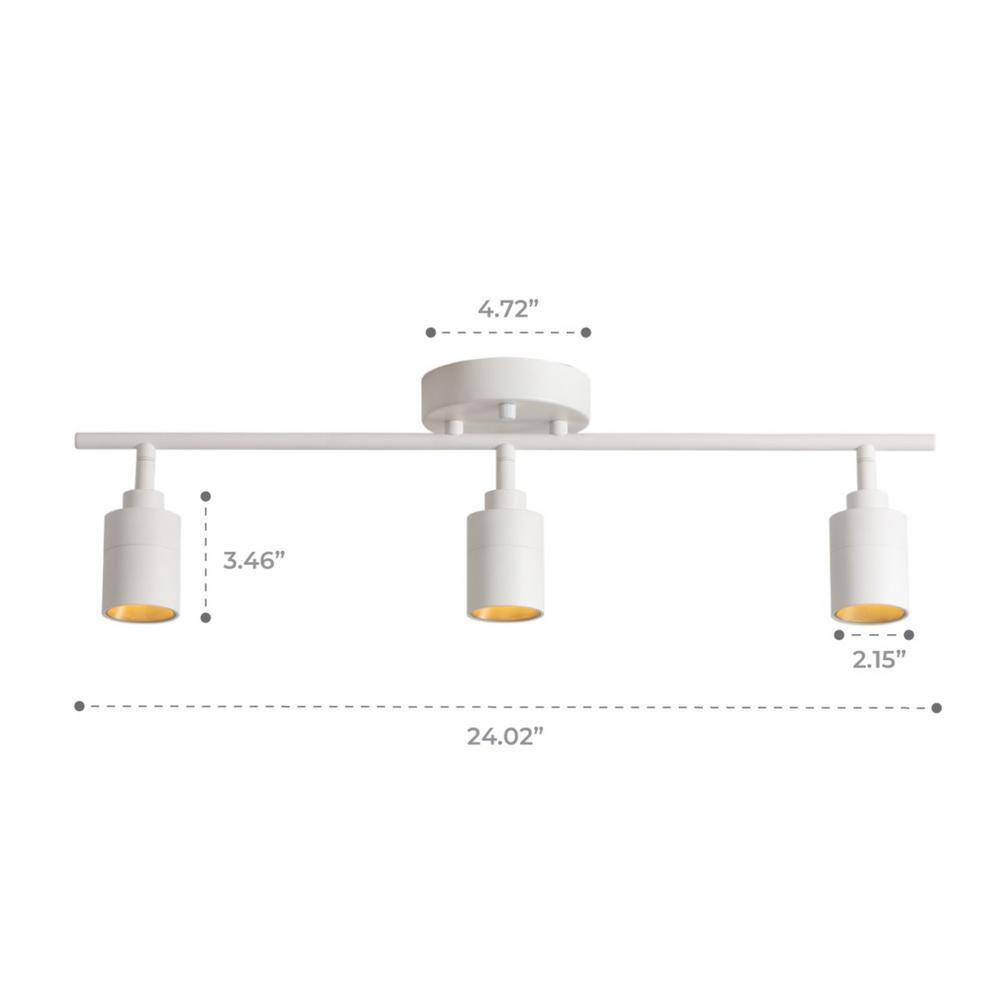 Shura White and Gold 3-Light LED Track Lighting Kit
