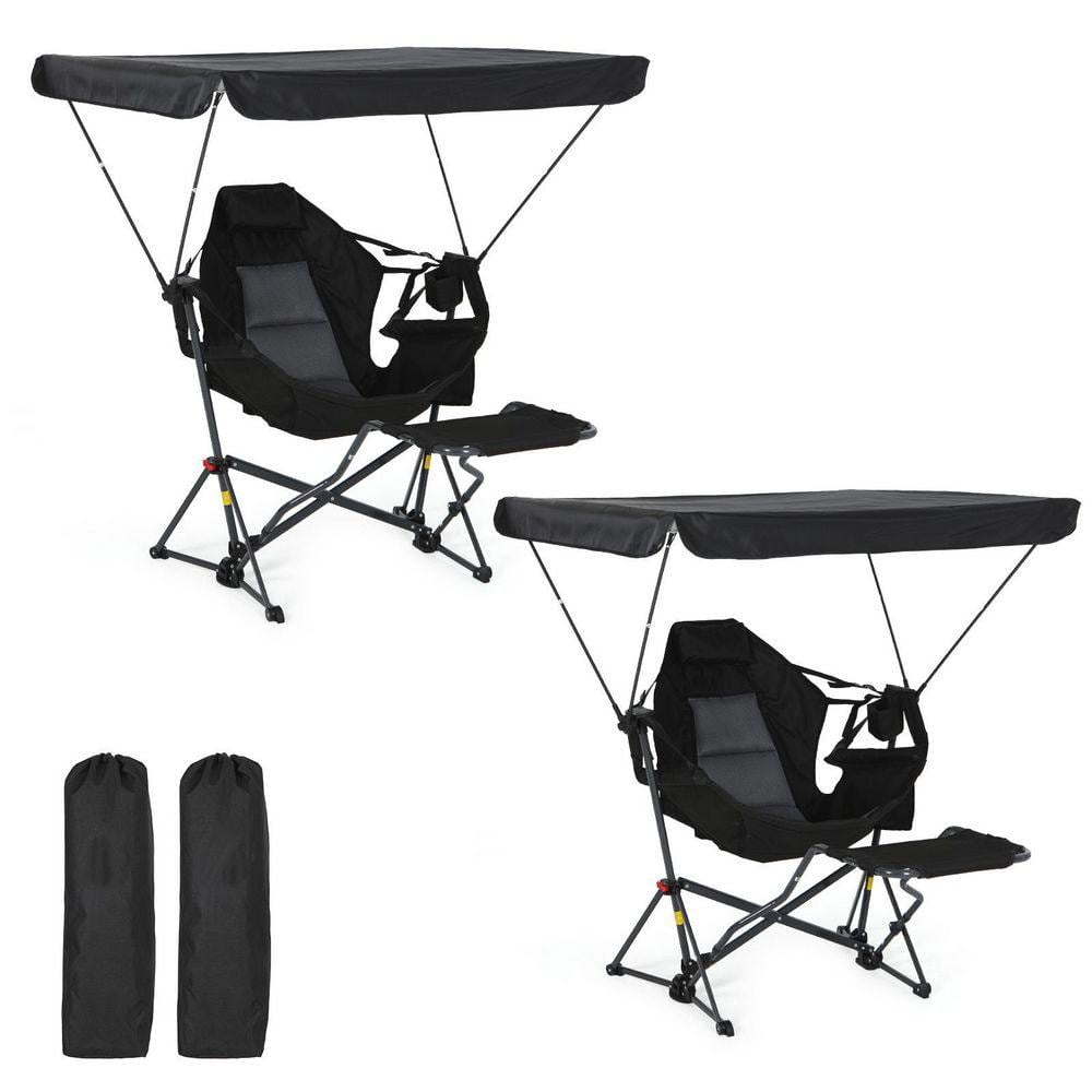 MUKE Portable Hammock Chair with Adjustable Canopy & Footrest