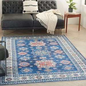 Fulton Blue 8 ft. x 10 ft. Vintage Persian Traditional Area Rug