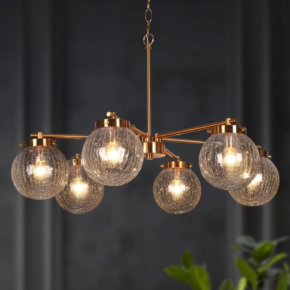 LNC Modern 6-Light Plated Brass Island Chandelier for Kitchen with ...