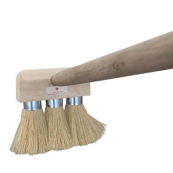 Bon 84-470 Roofing Brush - 3 Knot Tampico Bristles, Hardwood Block, Tapered Handle Hole