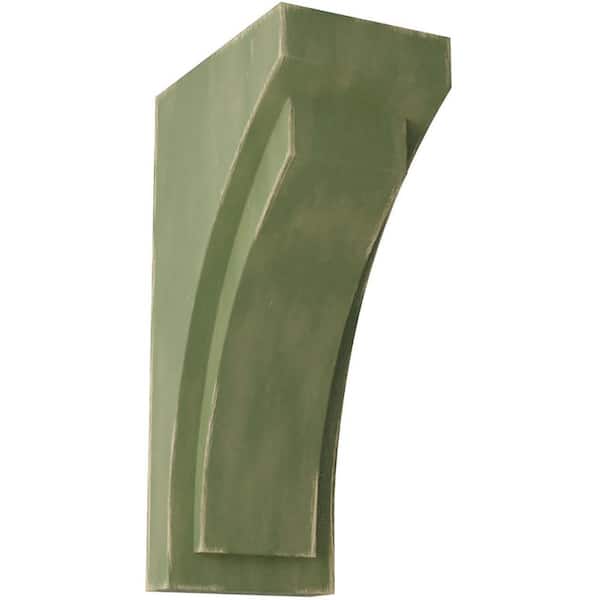 Ekena Millwork 5-1/2 in. x 14 in. x 7-3/4 in. Restoration Green Jumbo Felix Wood Vintage Decor Corbel