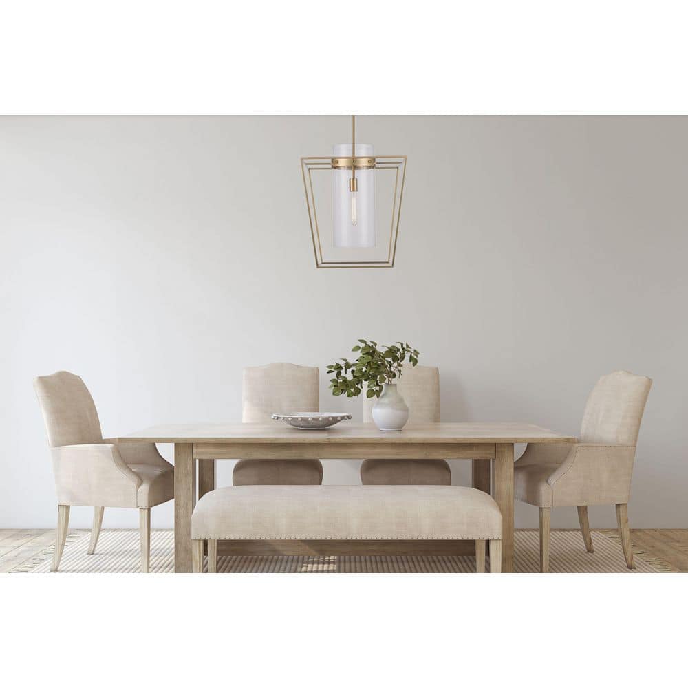 Antique Gold Mini Lantern Pendant with Clear Glass Shade