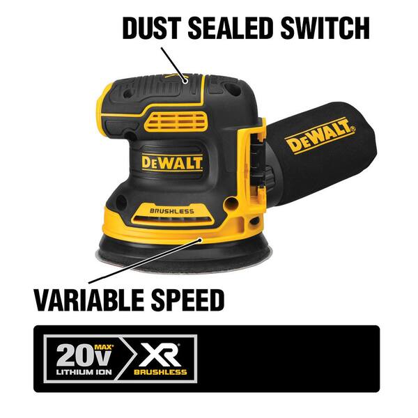 DeWalt DCW210BW570240 20-Volt Max XR Cordless Brushless 5 in. Random Orbital Sander with 7-1/4 in. Circular Saw \u0026 (1) 20-Volt Battery 4.0Ah