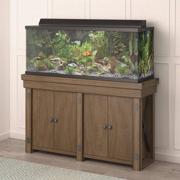 Ameriwood Forest Grove Rustic Gray 55 Gal. Aquarium Stand HD29015 - The  Home Depot