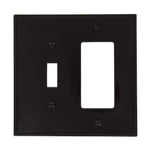 Brown 2-Gang 1-Toggle/1-Decorator/Rocker Wall Plate (1-Pack)