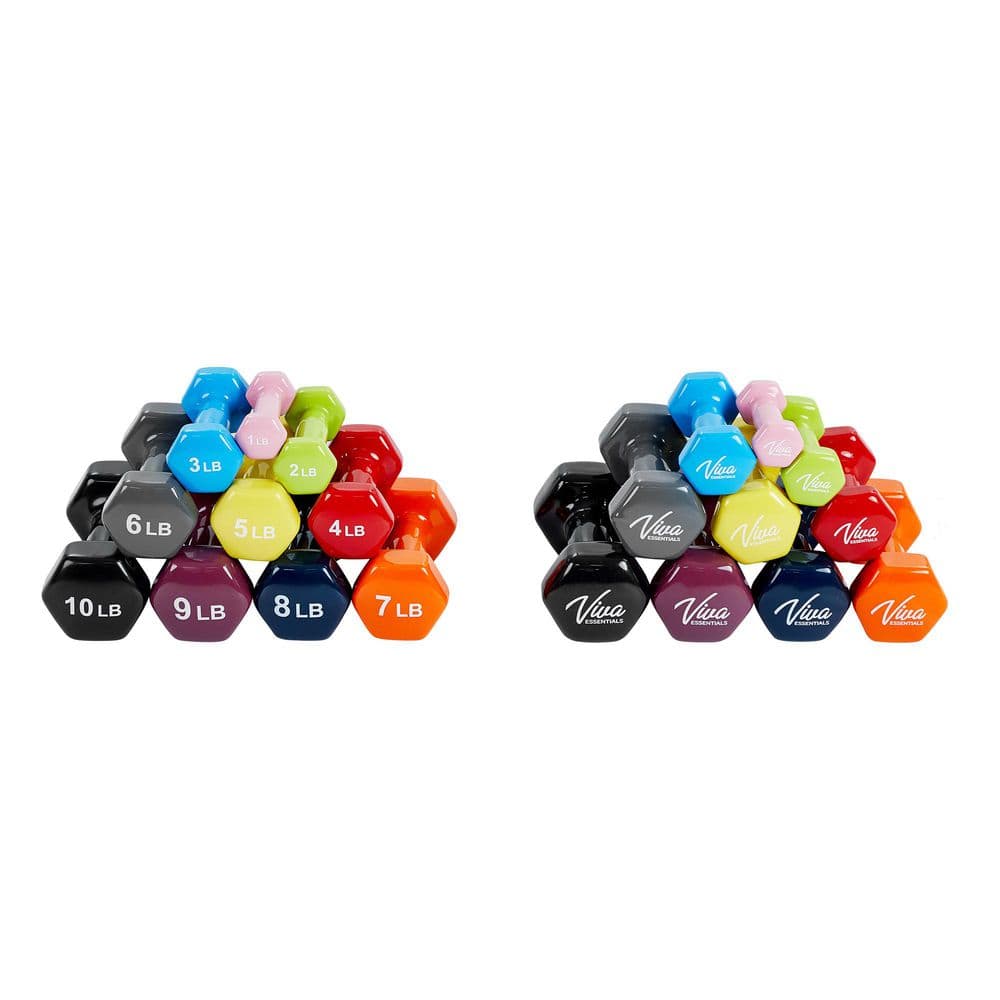 Vinyl Dumbbell Set, 1–10 lb Range, Multicolored, 20-Pack price history on PriceWatchPro