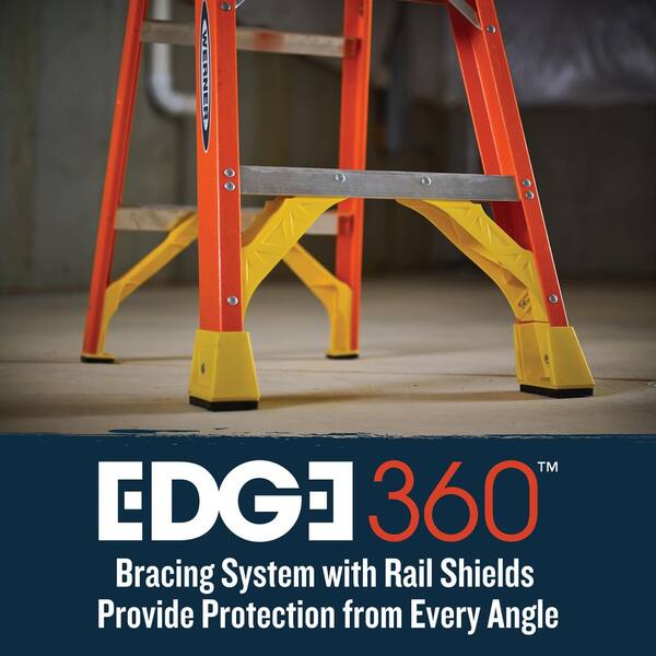 Werner - 6 ft. Fiberglass Step Ladder (10 ft. Reach Height) with 300 lb. Load Capacity Type IA Duty Rating