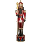 72 in. Christmas Jeweled Nutcracker with Staff and LED Lights