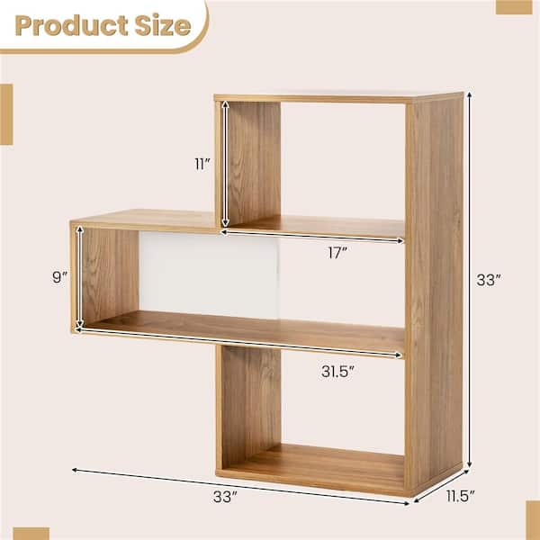 @nctwayvstan_ Costway 33 in. Tall Natural Engineered Wood 3-Shelf Accent