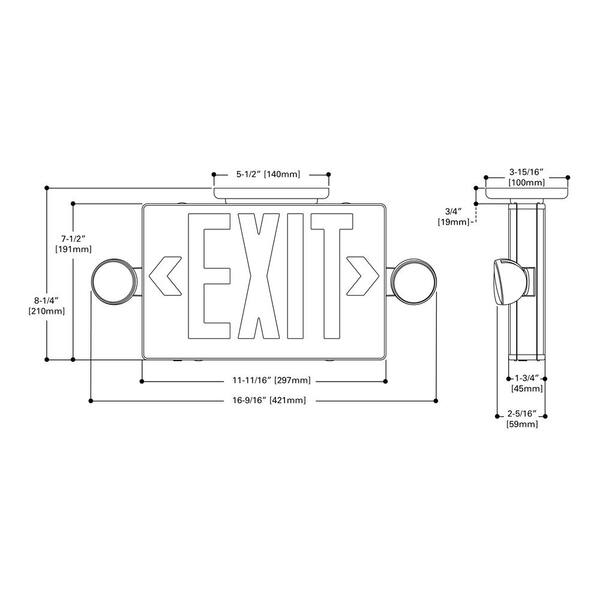 All-Pro AP Series Red/Green LED Exit Sign 