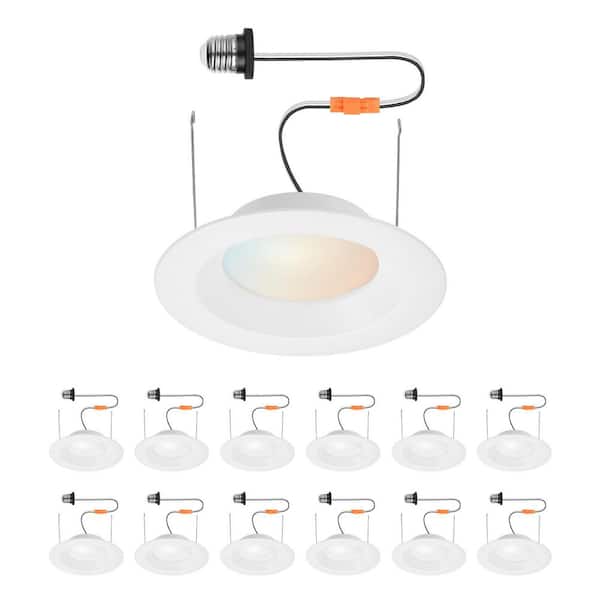 5/6 in Builder Series Housing Required New Construction and Remodel Dimmable Indoor Integrated LED Retrofit Trim-12 Pack