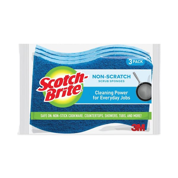 Non-Scratch Blue Scrub Sponge (3-Pack)