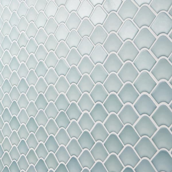 Squama Mist Glossy Grey White Body Fish Scale Wall Tile 12,7x6,2