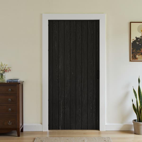 SOCBAZZAR 32 in. x 80 in. Black Finished PVC Interior Folding