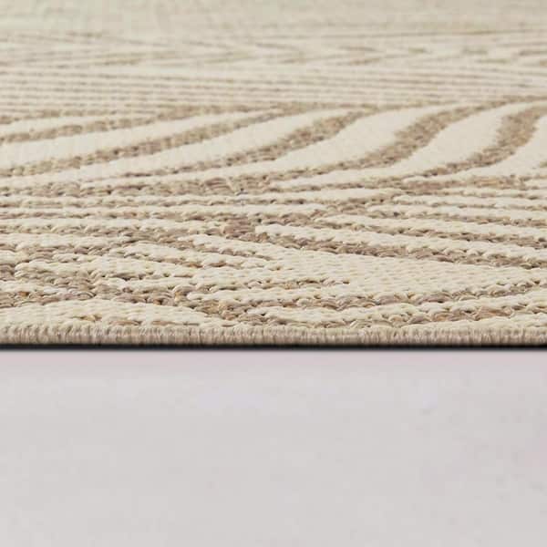 Raiko Taupe 5 ft. 3 in. x 7 ft. Coastal Indoor/Outdoor Area Rug