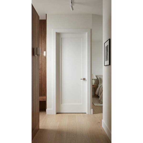 Krosswood Doors 24 in. x 80 in. Shaker 1-Panel Primed Left-Hand