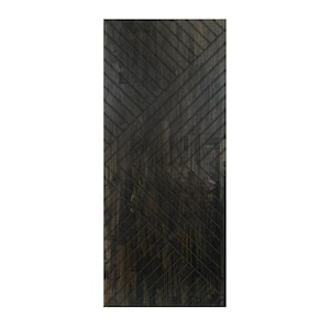 36 in. x 80 in. Hollow Core Charcoal Black Stained Solid Wood Interior Door Slab