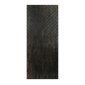 36 in. x 96 in. Hollow Core Charcoal Black Stained Pine Wood Interior Door Slab