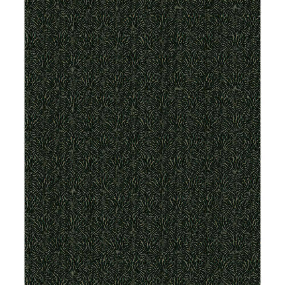 Boutique Collection Green Metallic Geometric Fan Non-pasted Paper on Non-wo