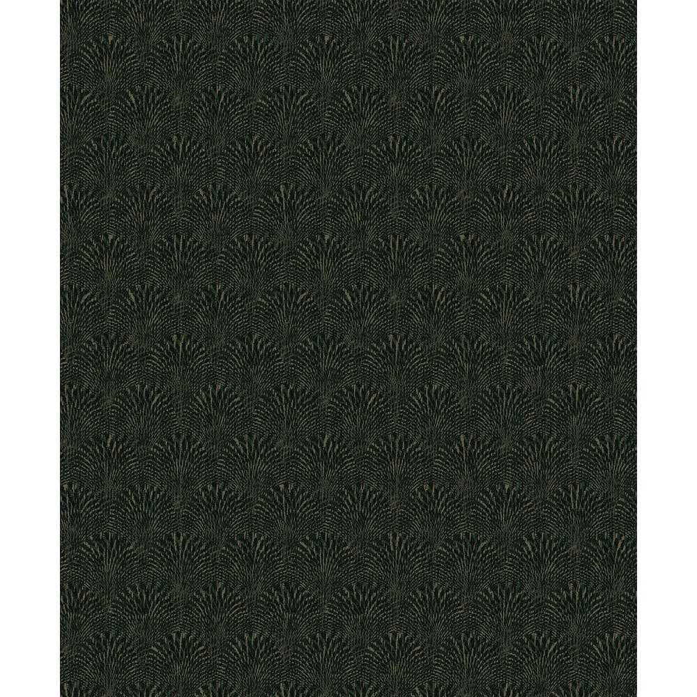 Boutique Collection Green Metallic Geometric Fan Non-pasted Paper on Non-wo