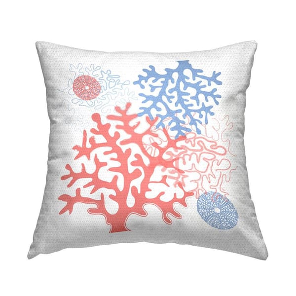 Stupell Industries Coral Shapes Pattern Outdoor Printed Throw Pillow by Martina Pavlova