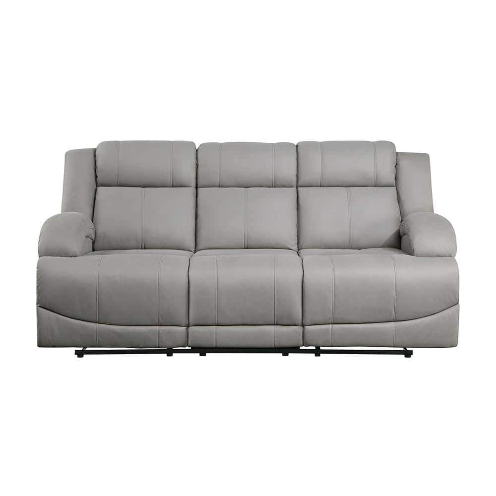 Darcel 81.5 in. W Straight Arm Microfiber Rectangle Manual Double Reclining
