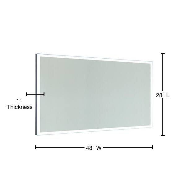 Front-Lighted LED Bathroom Vanity Mirror: 48 x 48 - Square – Mirrors &  Marble