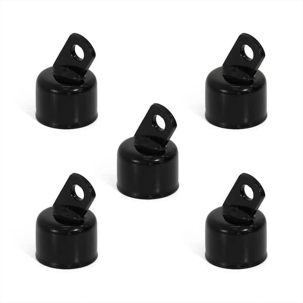 1-5/8 in. Chain Link Fence Black Galvanized Steel Top Rail End Cap (Pack of 5)