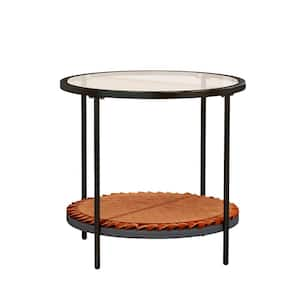 Southern Enterprises Showcase Terrarium Glass and Metal Coffee Table, Black