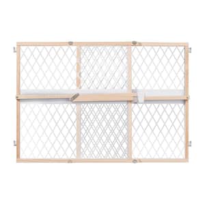 24 in. Secure Pressure Mount Wood/Plastic Mesh Baby and Pet Gate