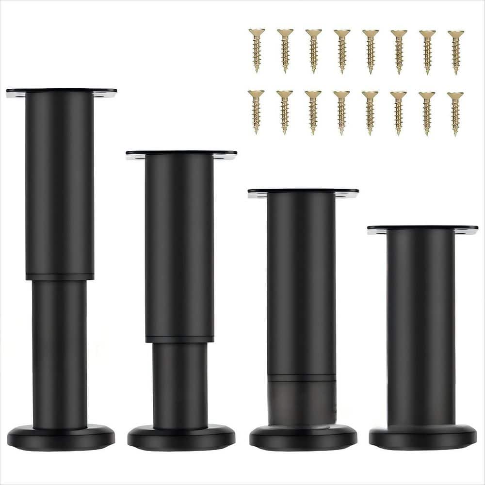 Legs For Racks Wudkey 4.7-7 in. Upgraded Metal Adjustable Furniture Legs, Heavy Duty ...
