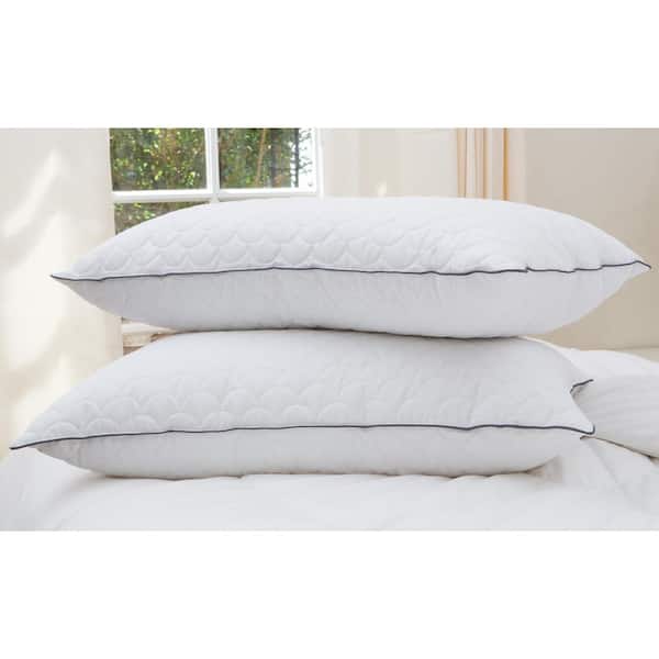 Perfect Fit Extra Firm Density Queen Size 233 Thread-Count Quilted Sidewall Pillow 2 Pack White
