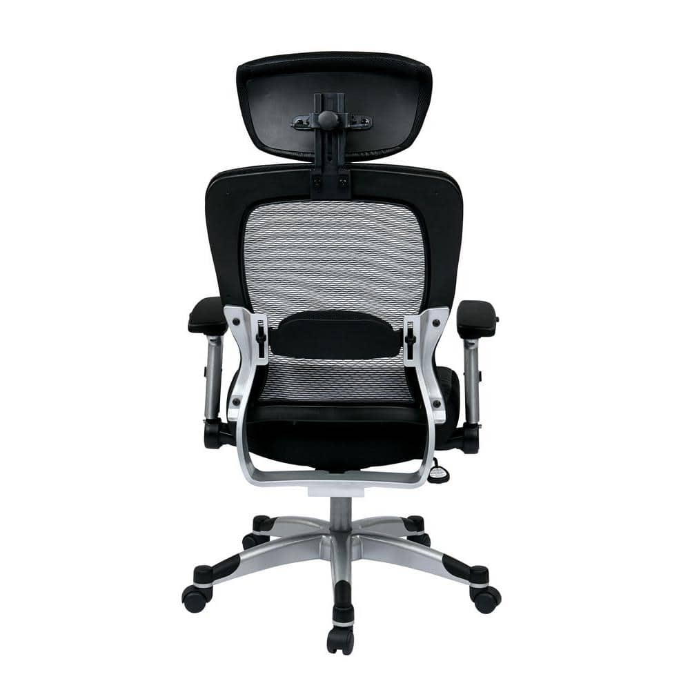 Black Mesh and Leather High Back Executive Swivel Chair
