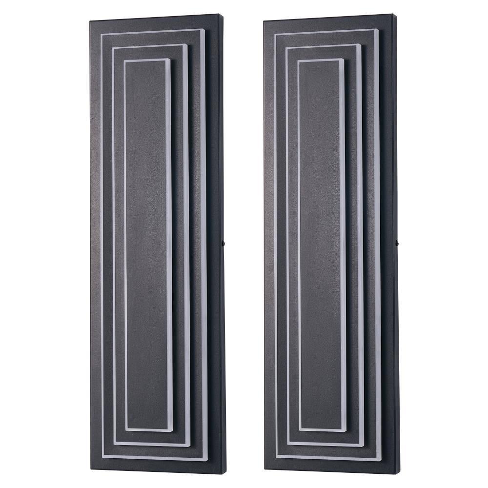 23.6 in. 3-Light Black LED Rectangular Wall Sconce for Porch, Garage or Entry Lighting（2-Pack） price history on PriceWatchPro