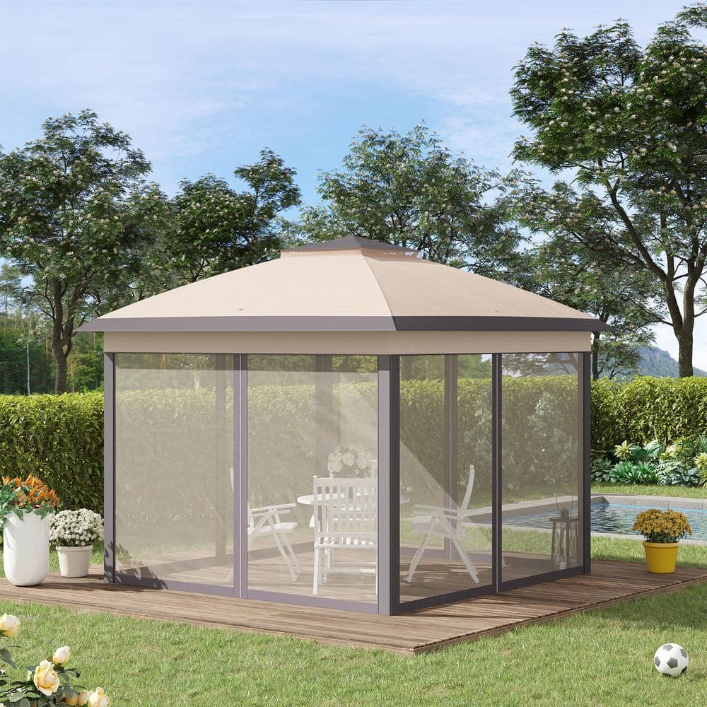Instant Gazebo Sun Shelter 11 ft. x 11 ft. Pop Up Canopy Tent with Netting,