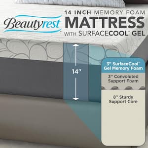 14 in. Queen Memory Foam Mattress with SurfaceCool Gel