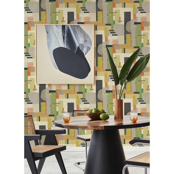 Green Rhodes Sage Blocs Wallpaper