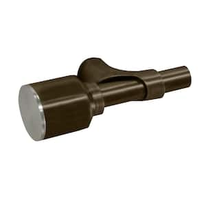 36 in. - 72 in. Adjustable 1 in. Single Blackout Grommet Curtain Rod in Espresso with Cap Finials