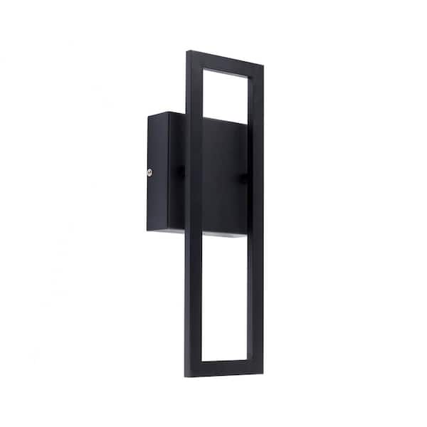 Globe Electric McKay Black Modern Indoor/Outdoor Integrated LED 1-Light Wall Sconce