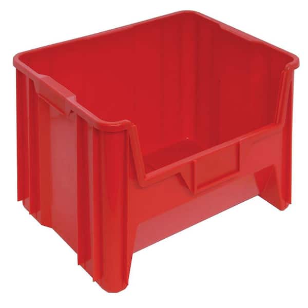 QUANTUM STORAGE SYSTEMS Heavy-Duty Giant Stack 16-Gal. Storage Tote in Red (3-Pack)