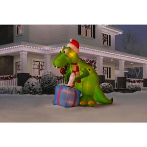 7 ft Pre-Lit LED Airblown T-Rex Dinosaur Christmas Inflatable