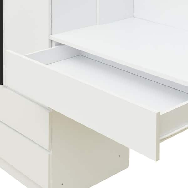 ncloset ページ Nestfair 3-Doors White Wood 72.9 in. Wardrobe Armoire Closet
